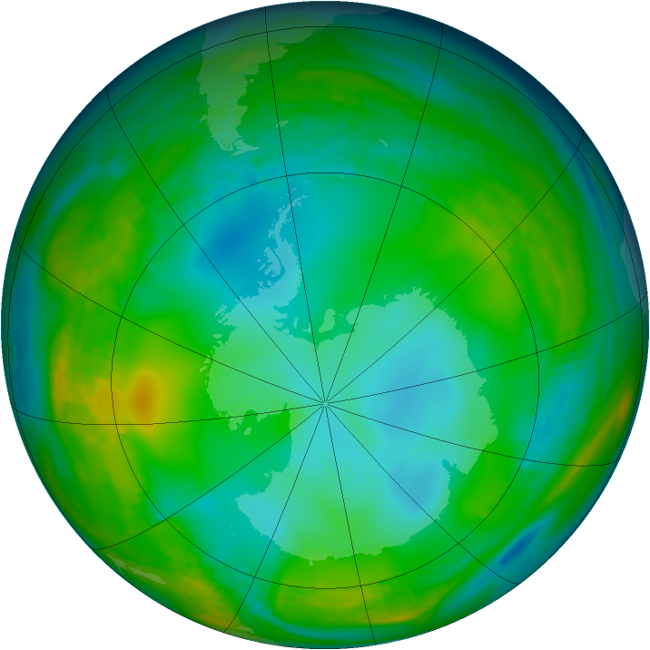 Antarctic ozone map for 11 June 1981
